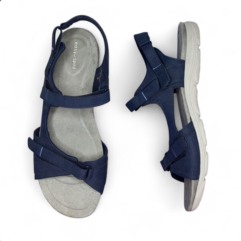 Easy Spirit Navy Blue Adjustable Strappy Sandals